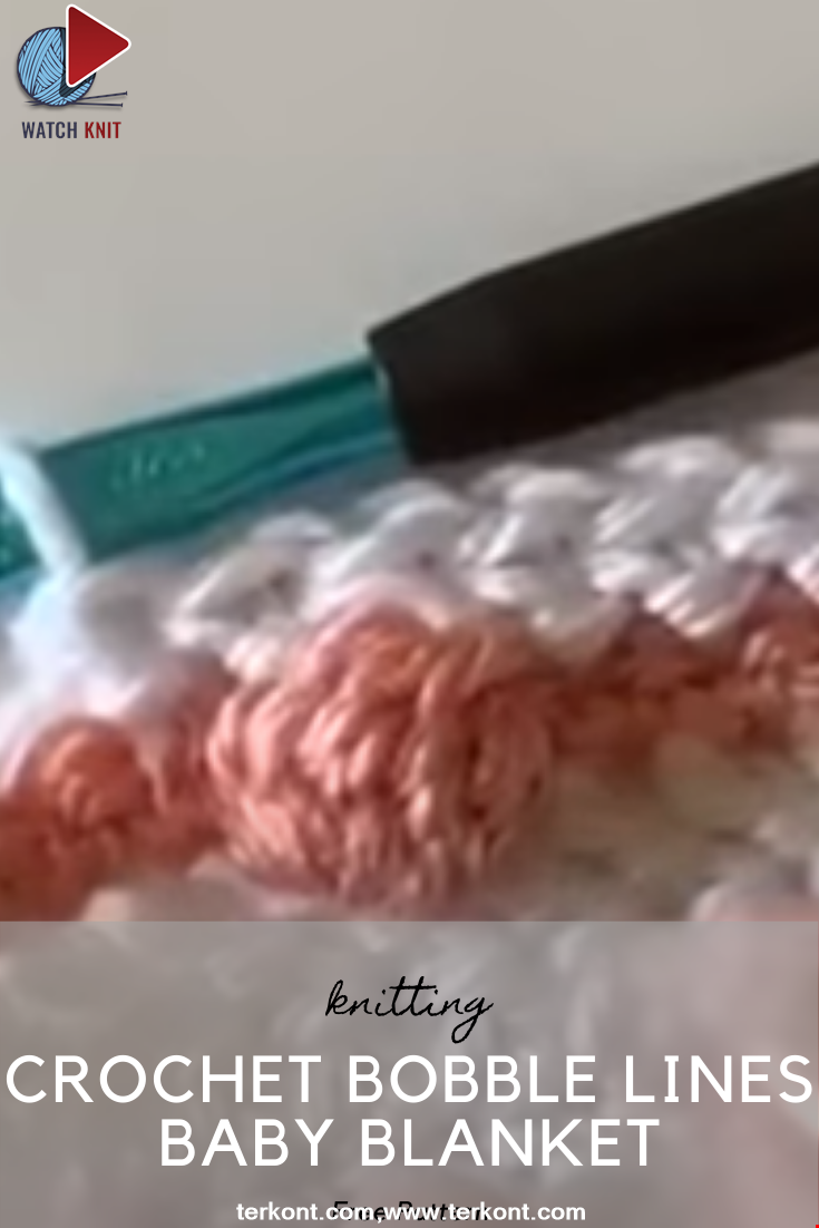 Crochet Bobble Lines Baby Blanket