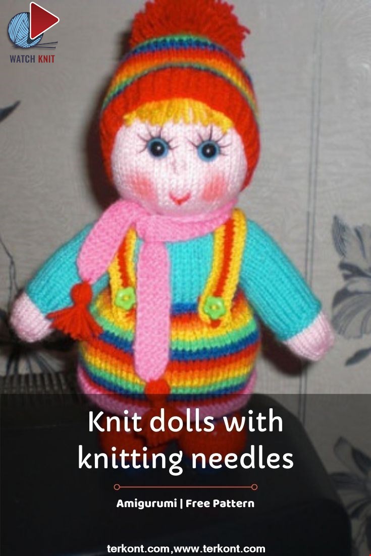 Knit dolls with knitting needles