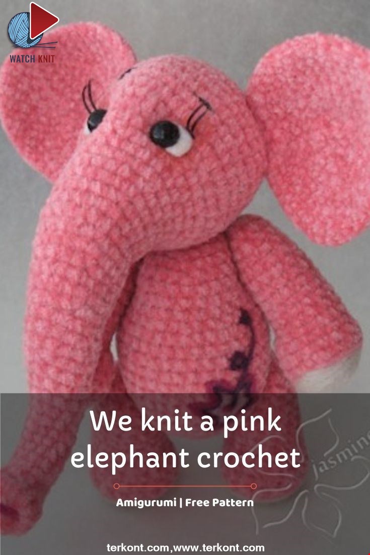 We knit a pink elephant crochet