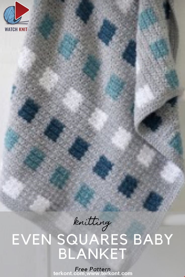 Crochet Even Squares Baby Blanket