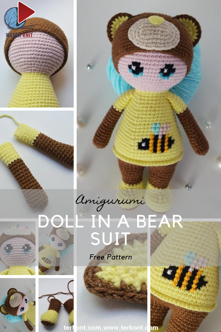 Doll In A Bear Suit Crochet Pattern