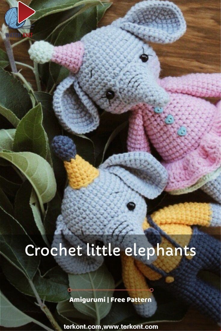 Crochet little elephants